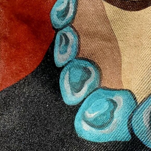 Frida Kahlo Y2K Portrait Denim Trucker Jacket Hand Painted Women L XL / Men M - Picture 4 of 16